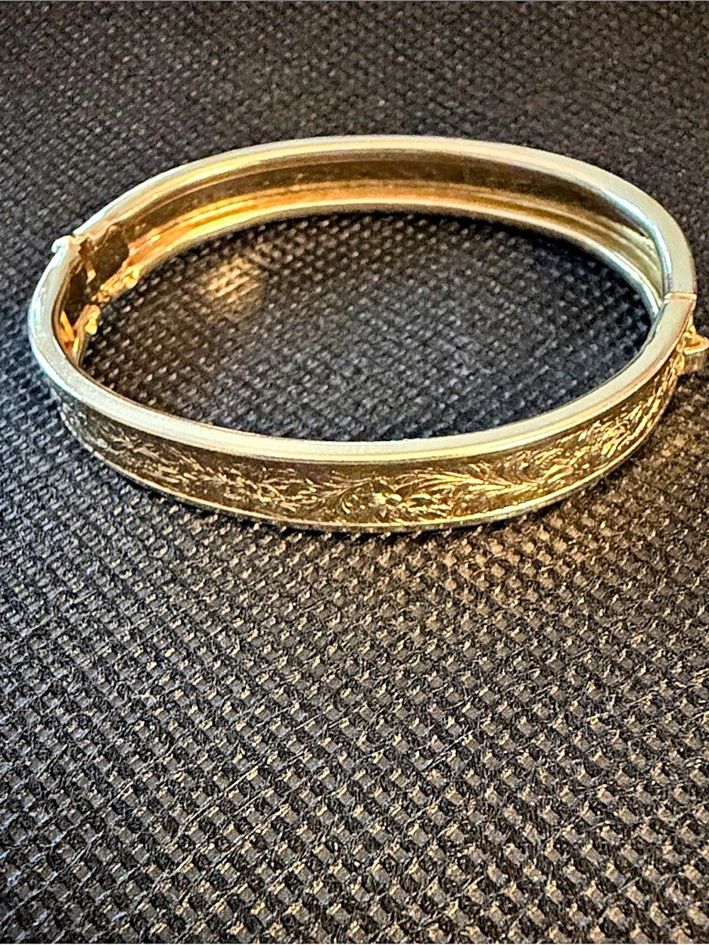Vintage Child’s Engraved Gold Tone Bangle Bracelet
